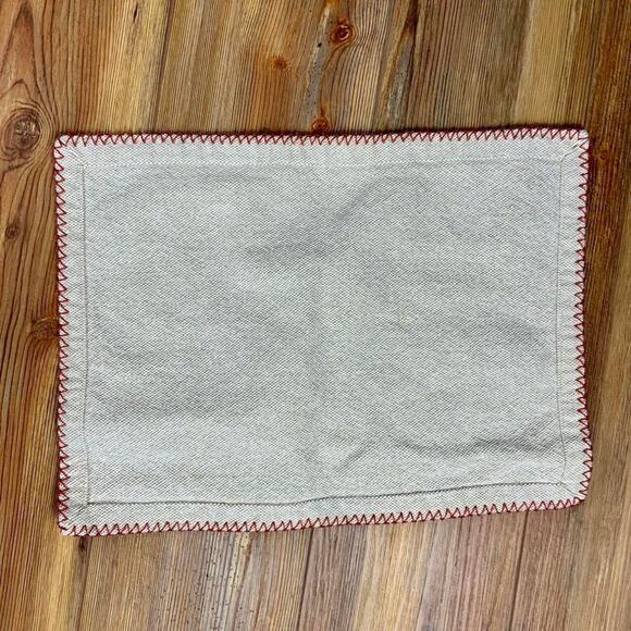 Boho Beige Fabric Placemats with Orange Details - Picture 3 of 4